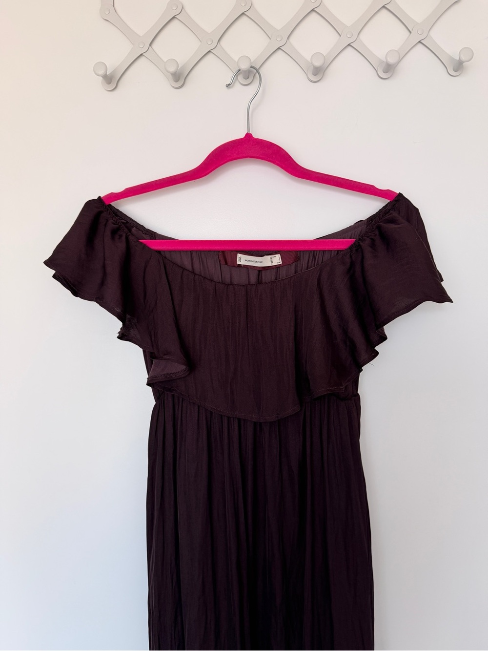 Off-Shoulder Maxi Dress in Dark Purple - Picture 2 of 5